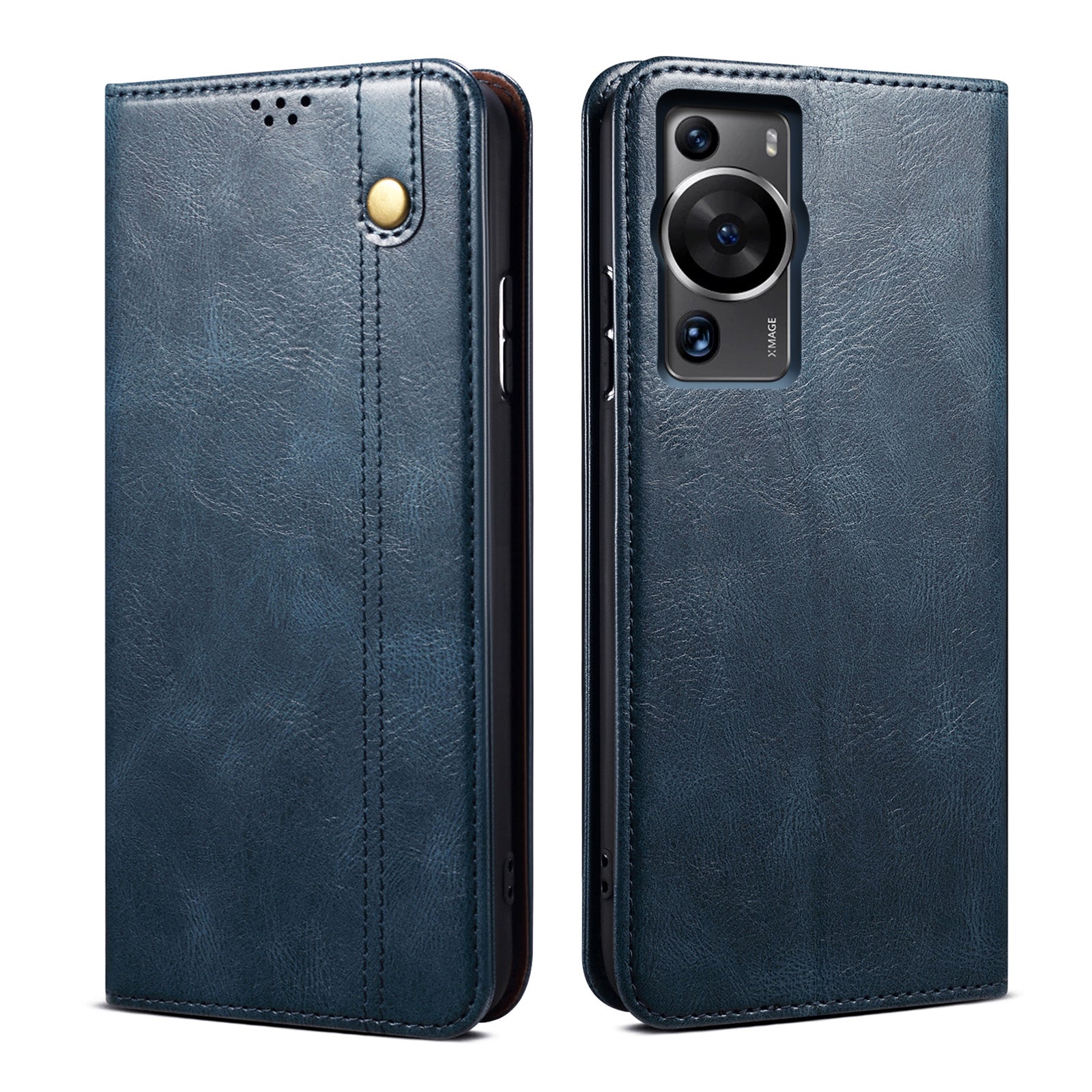 For Huawei P60 Pro / P60 Phone Case Waxy Crazy Horse Texture Stand Wallet Leather Cell Phone Cover