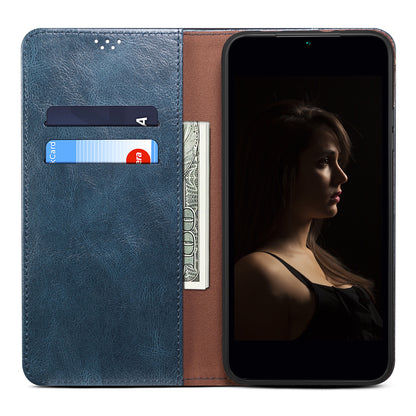 For Huawei P60 Pro / P60 Phone Case Waxy Crazy Horse Texture Stand Wallet Leather Cell Phone Cover