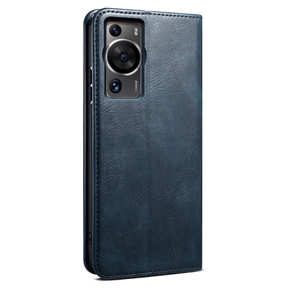 For Huawei P60 Pro / P60 Phone Case Waxy Crazy Horse Texture Stand Wallet Leather Cell Phone Cover