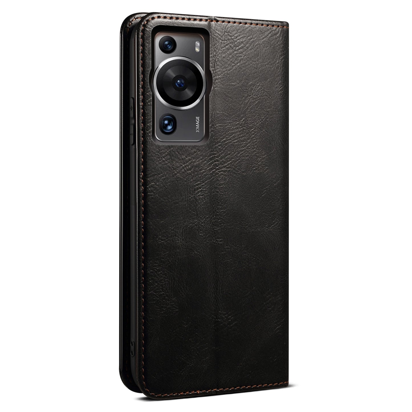 For Huawei P60 Pro / P60 Phone Case Waxy Crazy Horse Texture Stand Wallet Leather Cell Phone Cover