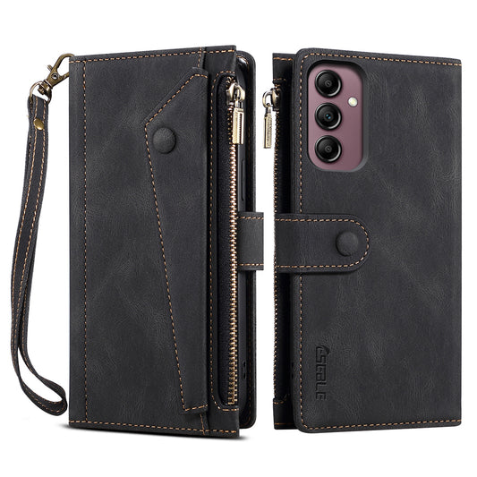 ESEBLE Star Series for Samsung Galaxy M54 5G / F54 5G Phone Stand Case Zipper Pocket Wallet Leather Phone Cover