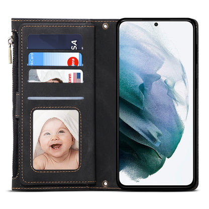 ESEBLE Star Series for Samsung Galaxy M54 5G / F54 5G Phone Stand Case Zipper Pocket Wallet Leather Phone Cover