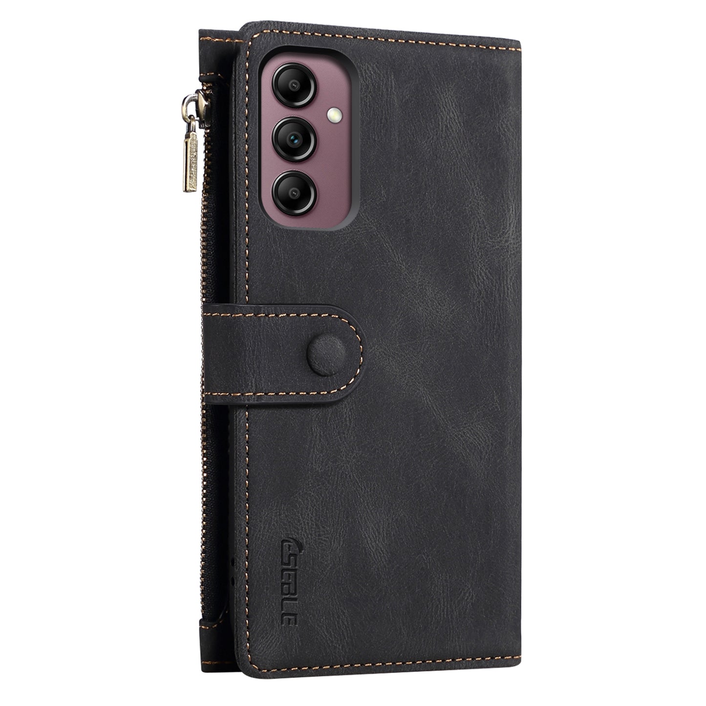 ESEBLE Star Series for Samsung Galaxy M54 5G / F54 5G Phone Stand Case Zipper Pocket Wallet Leather Phone Cover