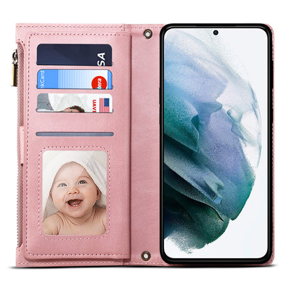 ESEBLE Star Series for Samsung Galaxy M54 5G / F54 5G Phone Stand Case Zipper Pocket Wallet Leather Phone Cover