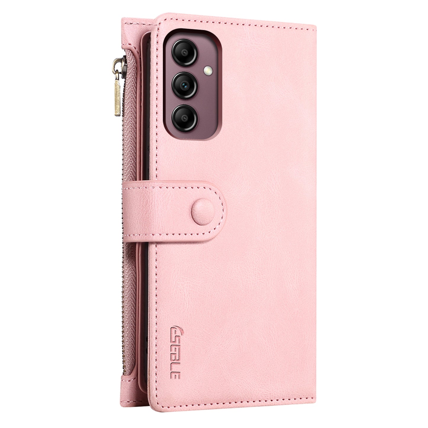 ESEBLE Star Series for Samsung Galaxy M54 5G / F54 5G Phone Stand Case Zipper Pocket Wallet Leather Phone Cover