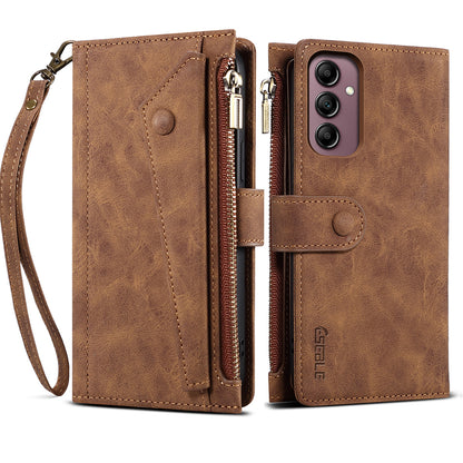 ESEBLE Star Series for Samsung Galaxy M54 5G / F54 5G Phone Stand Case Zipper Pocket Wallet Leather Phone Cover