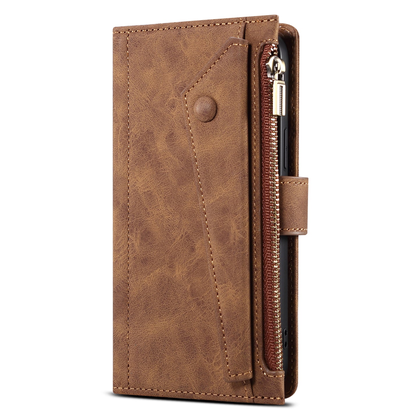 ESEBLE Star Series for Samsung Galaxy M54 5G / F54 5G Phone Stand Case Zipper Pocket Wallet Leather Phone Cover