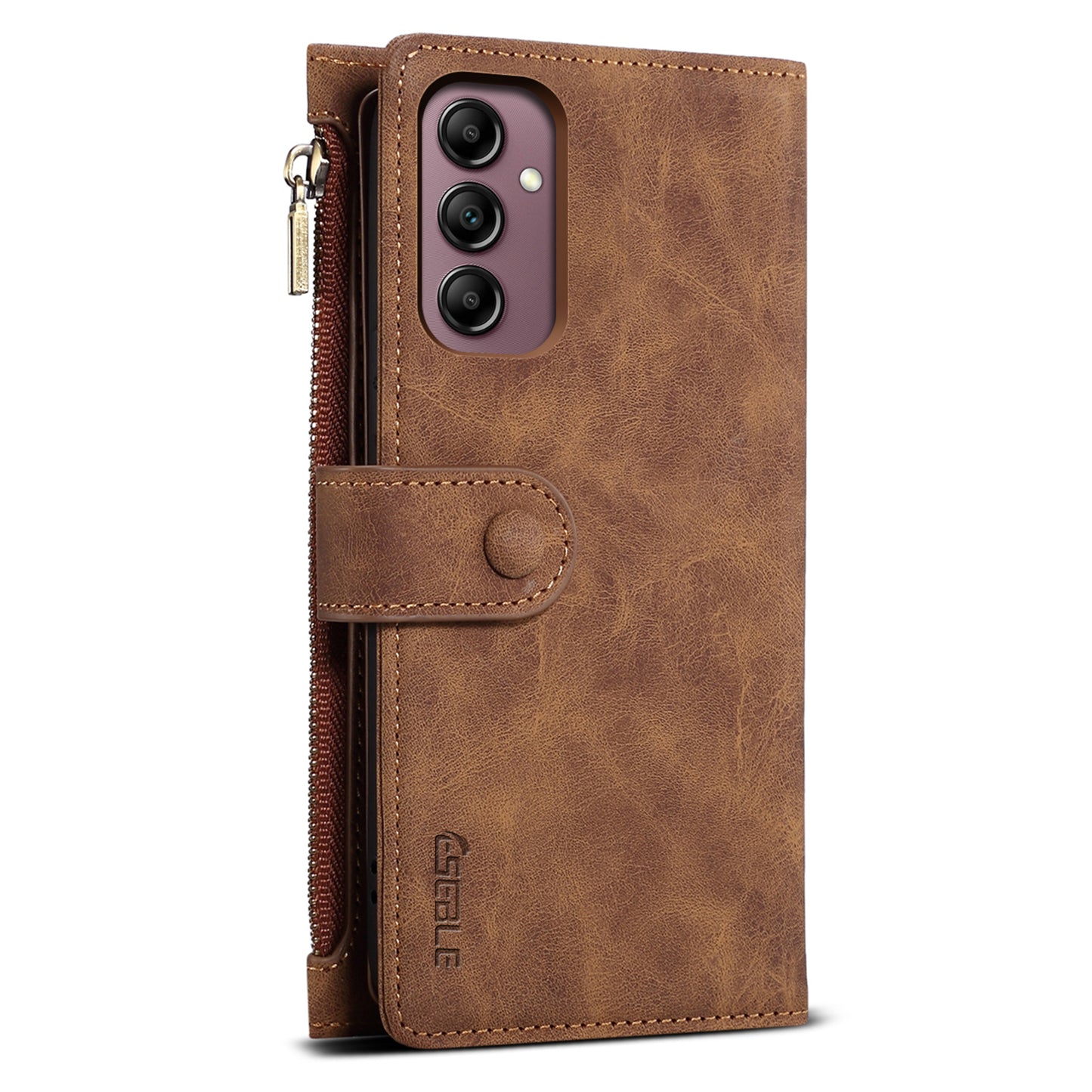 ESEBLE Star Series for Samsung Galaxy M54 5G / F54 5G Phone Stand Case Zipper Pocket Wallet Leather Phone Cover
