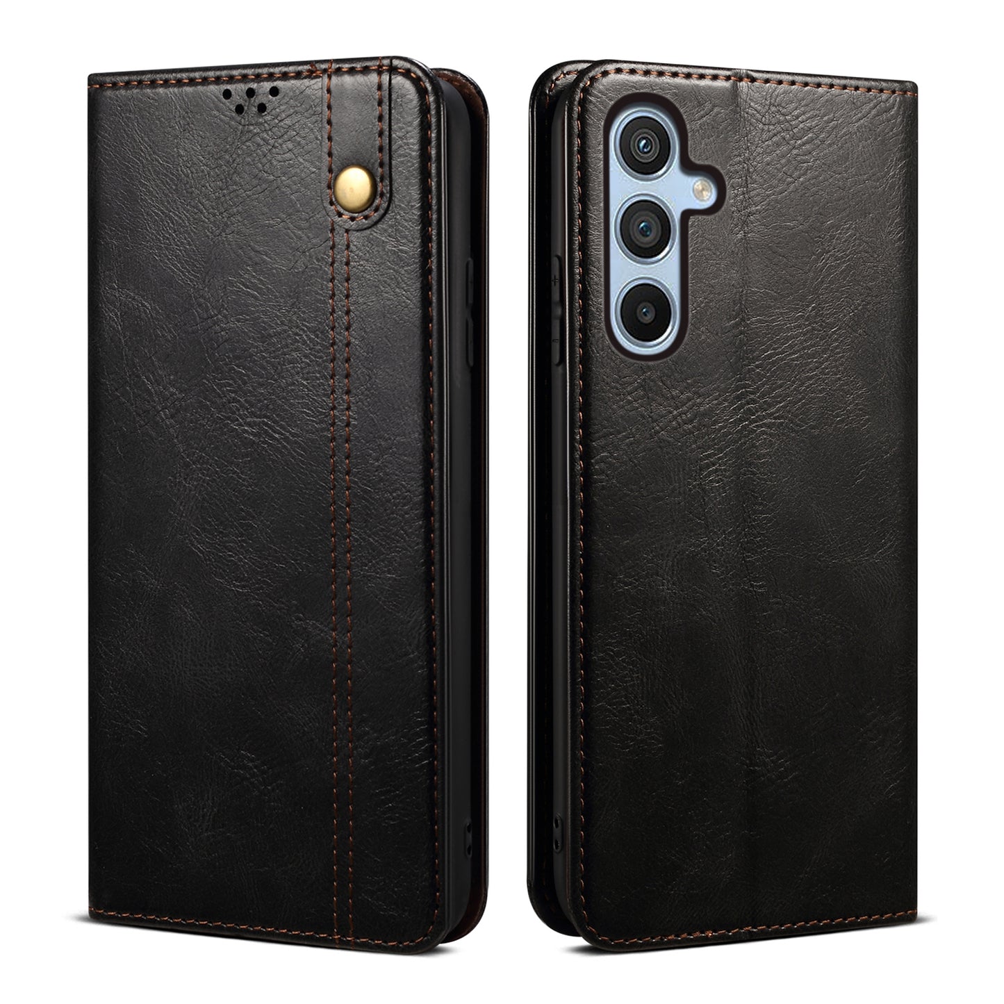 For Samsung Galaxy M54 5G / F54 5G Waxy Crazy Horse Texture Leather Wallet Phone Case Stand Cell Phone Cover