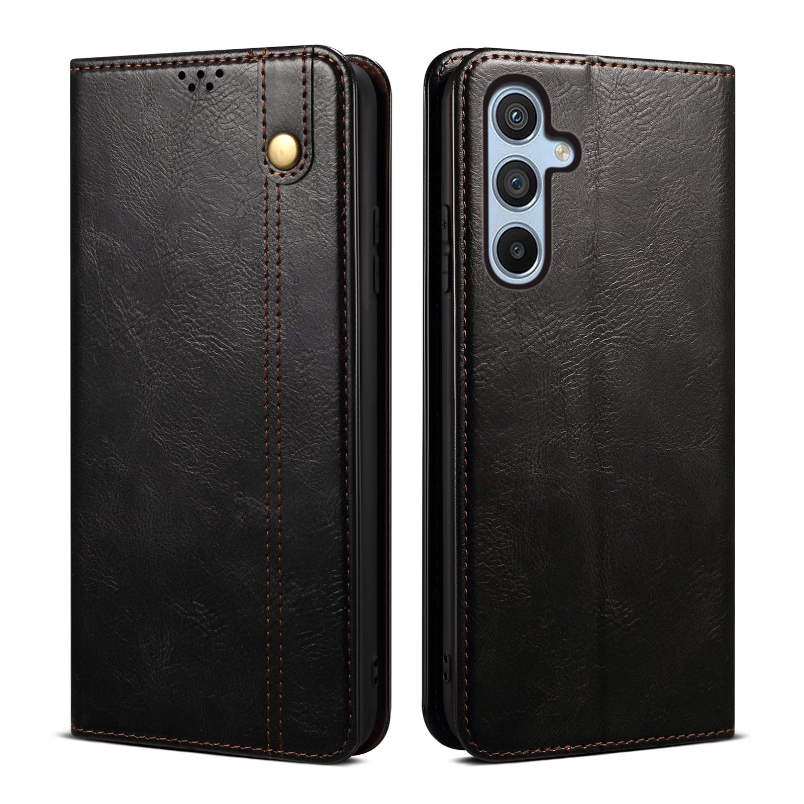 For Samsung Galaxy M54 5G / F54 5G Waxy Crazy Horse Texture Leather Wallet Phone Case Stand Cell Phone Cover
