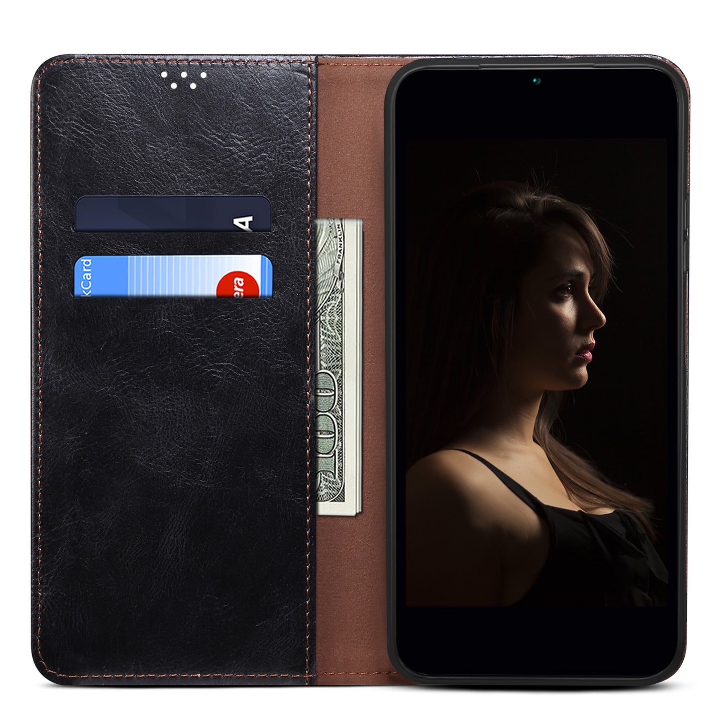 For Samsung Galaxy M54 5G / F54 5G Waxy Crazy Horse Texture Leather Wallet Phone Case Stand Cell Phone Cover