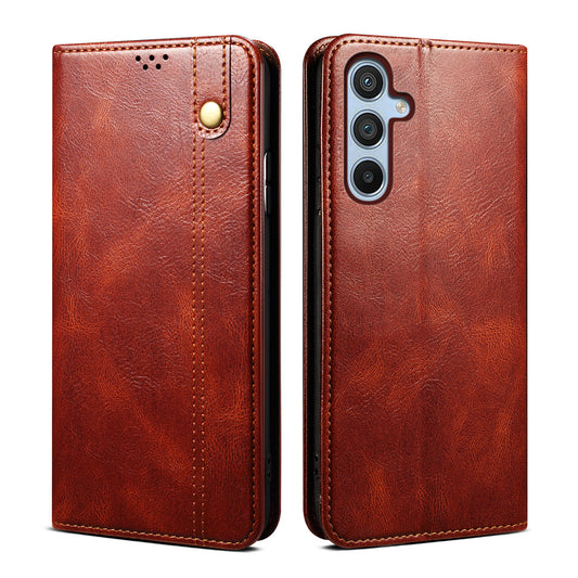 For Samsung Galaxy M54 5G / F54 5G Waxy Crazy Horse Texture Leather Wallet Phone Case Stand Cell Phone Cover