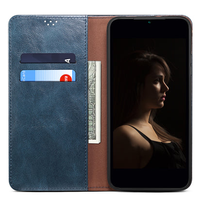For Samsung Galaxy M54 5G / F54 5G Waxy Crazy Horse Texture Leather Wallet Phone Case Stand Cell Phone Cover
