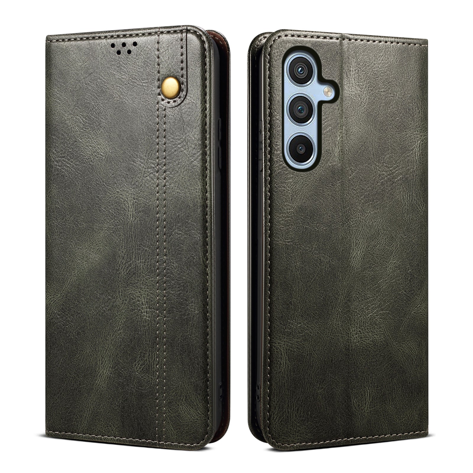 For Samsung Galaxy M54 5G / F54 5G Waxy Crazy Horse Texture Leather Wallet Phone Case Stand Cell Phone Cover
