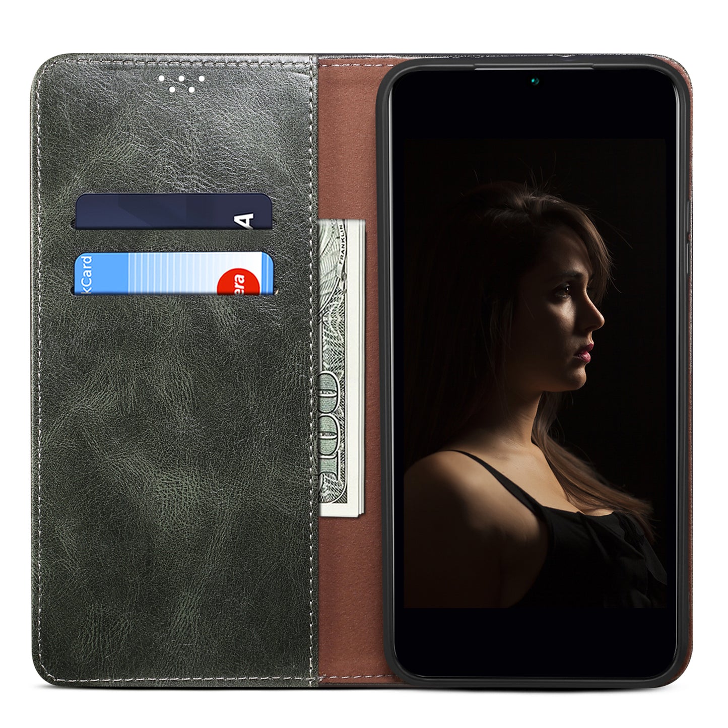 For Samsung Galaxy M54 5G / F54 5G Waxy Crazy Horse Texture Leather Wallet Phone Case Stand Cell Phone Cover