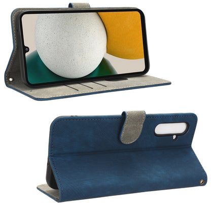 For Samsung Galaxy M14 5G RFID Blocking Leather Phone Cover Wallet Stand Phone Case with Strap