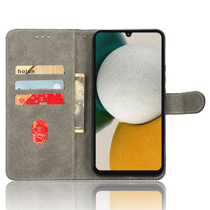 For Samsung Galaxy M14 5G RFID Blocking Leather Phone Cover Wallet Stand Phone Case with Strap