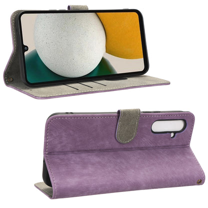 For Samsung Galaxy M14 5G RFID Blocking Leather Phone Cover Wallet Stand Phone Case with Strap