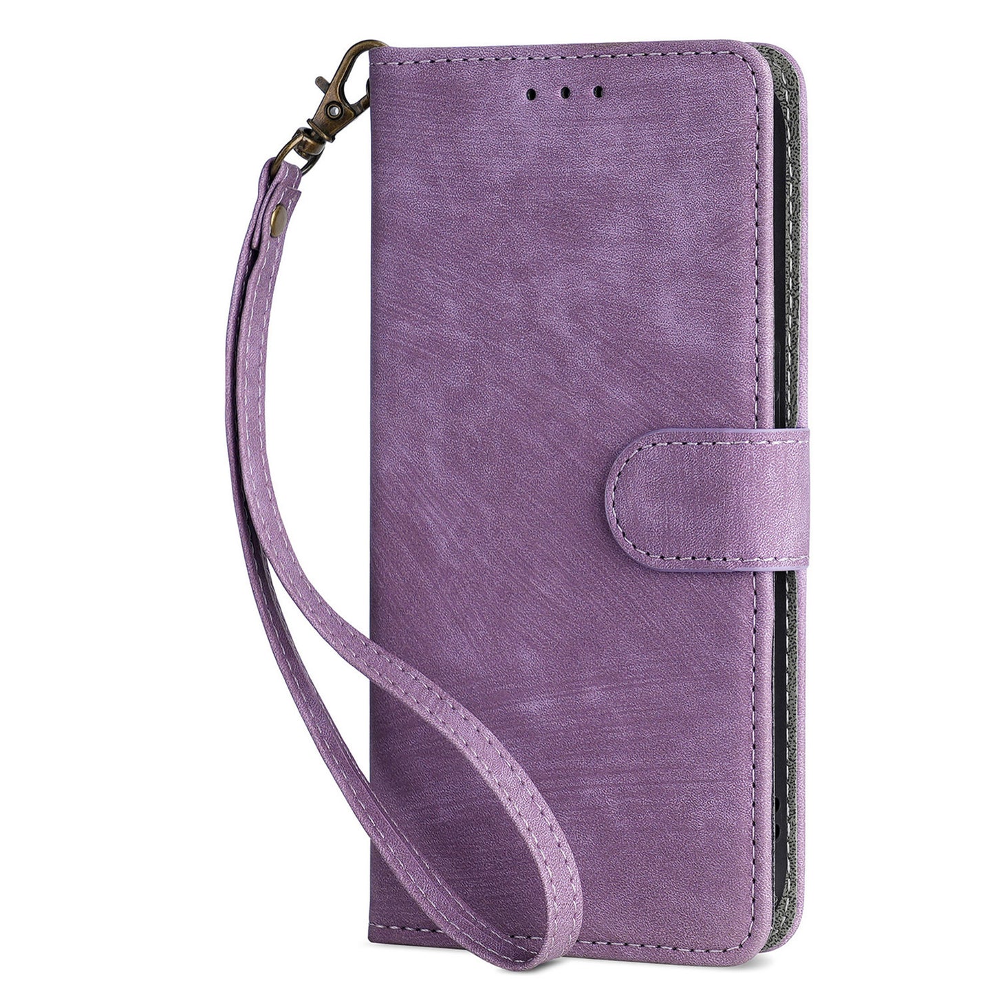 For Samsung Galaxy M14 5G RFID Blocking Leather Phone Cover Wallet Stand Phone Case with Strap