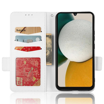 For Samsung Galaxy M14 5G Dual Magnetic Clasp Cover Wallet Stand Litchi Texture PU Leather+TPU Phone Case
