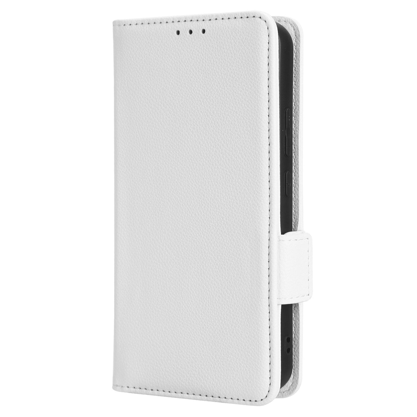 For Samsung Galaxy M14 5G Dual Magnetic Clasp Cover Wallet Stand Litchi Texture PU Leather+TPU Phone Case