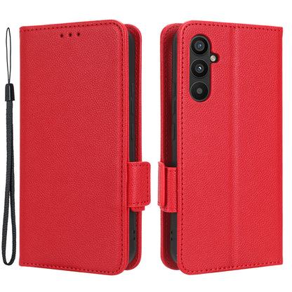 For Samsung Galaxy M14 5G Dual Magnetic Clasp Cover Wallet Stand Litchi Texture PU Leather+TPU Phone Case