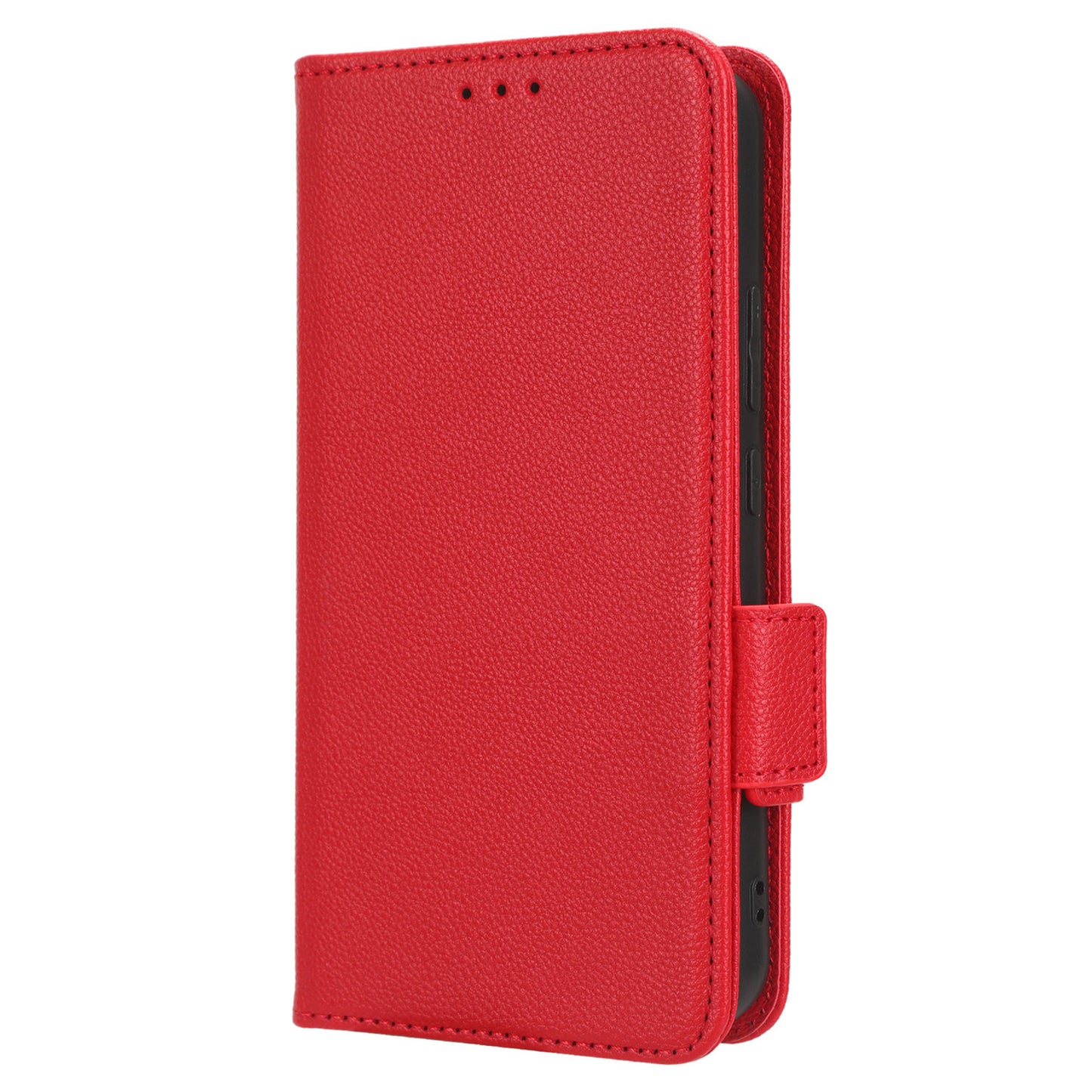 For Samsung Galaxy M14 5G Dual Magnetic Clasp Cover Wallet Stand Litchi Texture PU Leather+TPU Phone Case