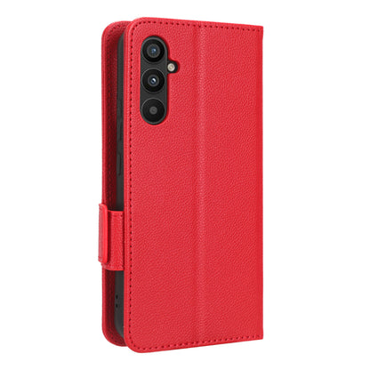 For Samsung Galaxy M14 5G Dual Magnetic Clasp Cover Wallet Stand Litchi Texture PU Leather+TPU Phone Case