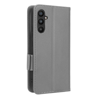 For Samsung Galaxy M14 5G Dual Magnetic Clasp Cover Wallet Stand Litchi Texture PU Leather+TPU Phone Case