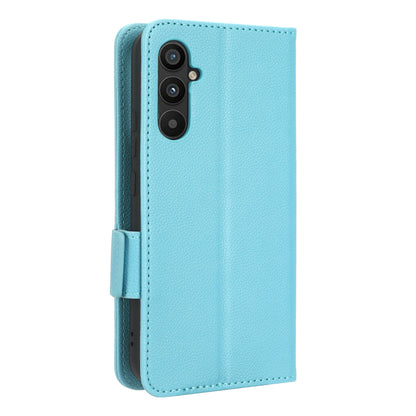 For Samsung Galaxy M14 5G Dual Magnetic Clasp Cover Wallet Stand Litchi Texture PU Leather+TPU Phone Case