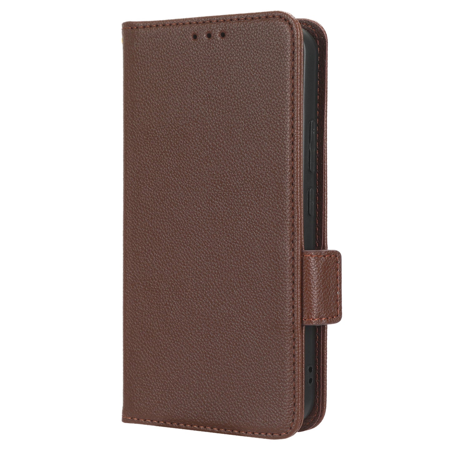 For Samsung Galaxy M14 5G Dual Magnetic Clasp Cover Wallet Stand Litchi Texture PU Leather+TPU Phone Case