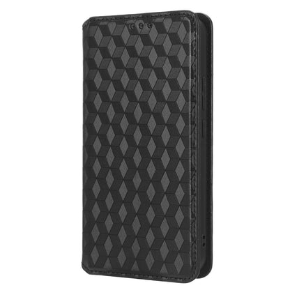 For Samsung Galaxy M14 5G Stand Phone Cover Wallet Imprinted Rhombus Pattern PU Leather+TPU Phone Case