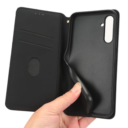 For Samsung Galaxy M14 5G Stand Phone Cover Wallet Imprinted Rhombus Pattern PU Leather+TPU Phone Case