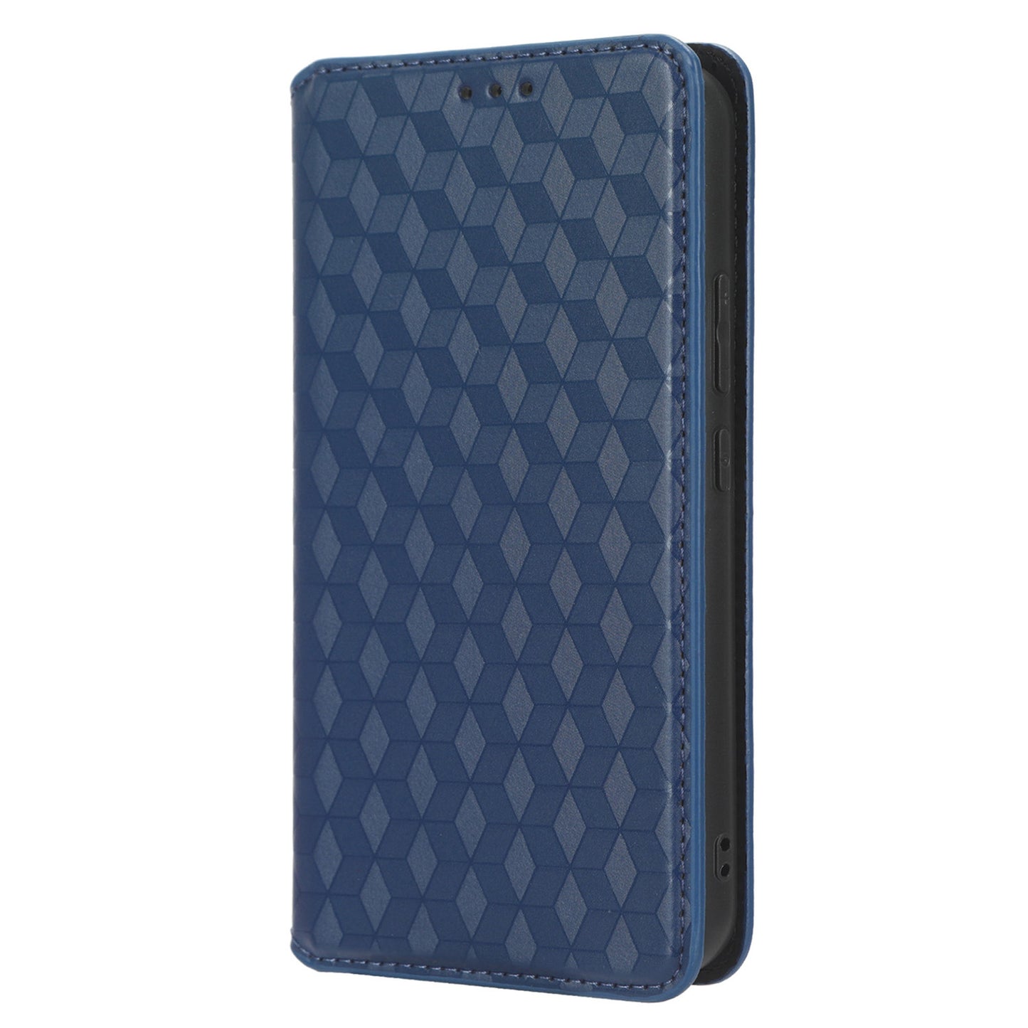 For Samsung Galaxy M14 5G Stand Phone Cover Wallet Imprinted Rhombus Pattern PU Leather+TPU Phone Case
