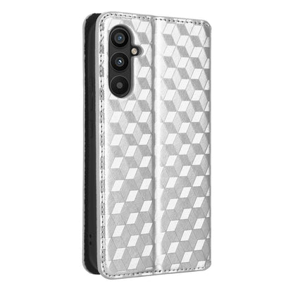 For Samsung Galaxy M14 5G Stand Phone Cover Wallet Imprinted Rhombus Pattern PU Leather+TPU Phone Case