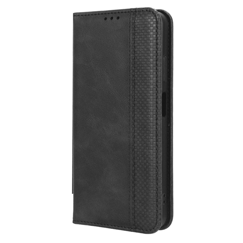 For Blackview A85 Anti-Dust PU Leather Wallet Cell Phone Case Retro Texture Phone Stand Cover