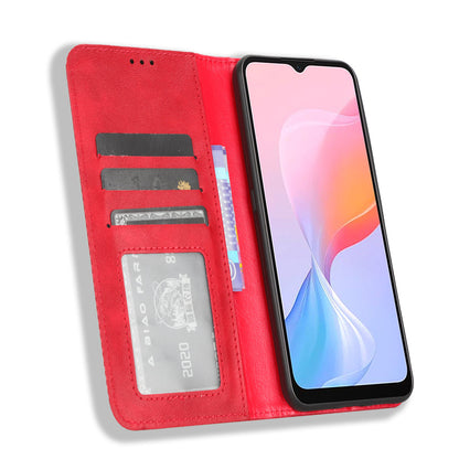 For Blackview A85 Anti-Dust PU Leather Wallet Cell Phone Case Retro Texture Phone Stand Cover
