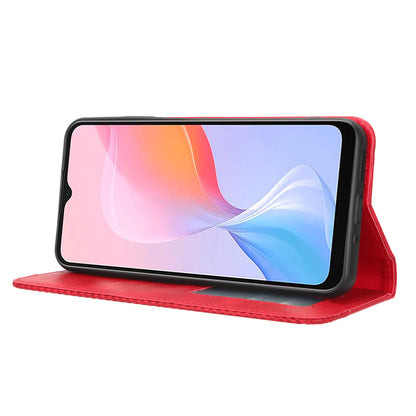 For Blackview A85 Anti-Dust PU Leather Wallet Cell Phone Case Retro Texture Phone Stand Cover