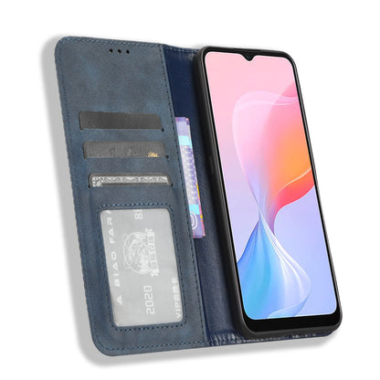 For Blackview A85 Anti-Dust PU Leather Wallet Cell Phone Case Retro Texture Phone Stand Cover
