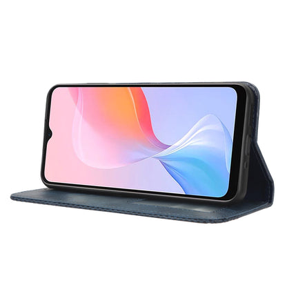 For Blackview A85 Anti-Dust PU Leather Wallet Cell Phone Case Retro Texture Phone Stand Cover