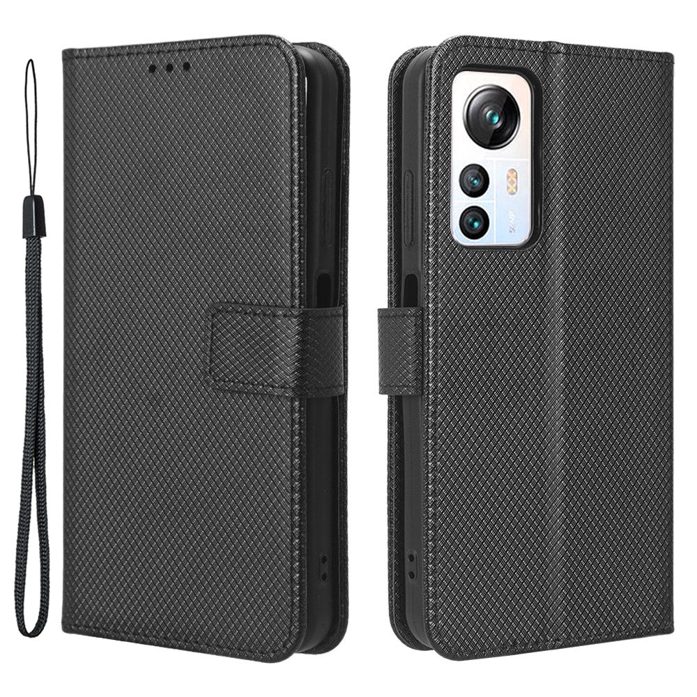 For Blackview A85 Diamond Texture Mobile Phone Cover PU Leather Wallet Stand Phone Case