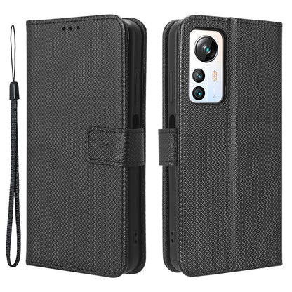 For Blackview A85 Diamond Texture Mobile Phone Cover PU Leather Wallet Stand Phone Case