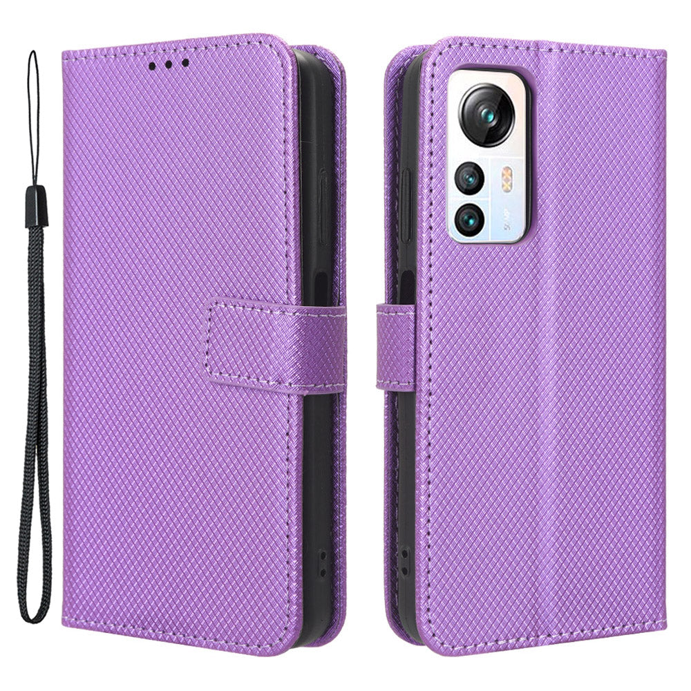 For Blackview A85 Diamond Texture Mobile Phone Cover PU Leather Wallet Stand Phone Case