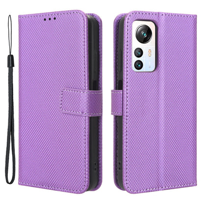 For Blackview A85 Diamond Texture Mobile Phone Cover PU Leather Wallet Stand Phone Case