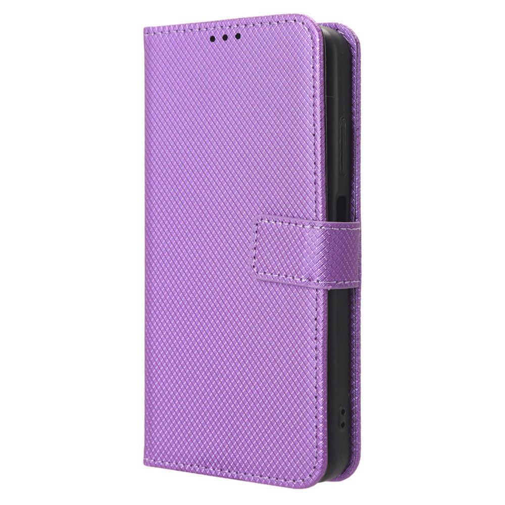 For Blackview A85 Diamond Texture Mobile Phone Cover PU Leather Wallet Stand Phone Case
