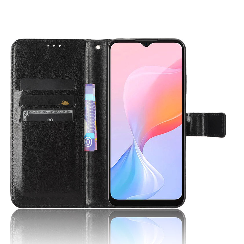For Blackview A85 Crazy Horse Texture Wallet Phone Case PU Leather Phone Stand Cover