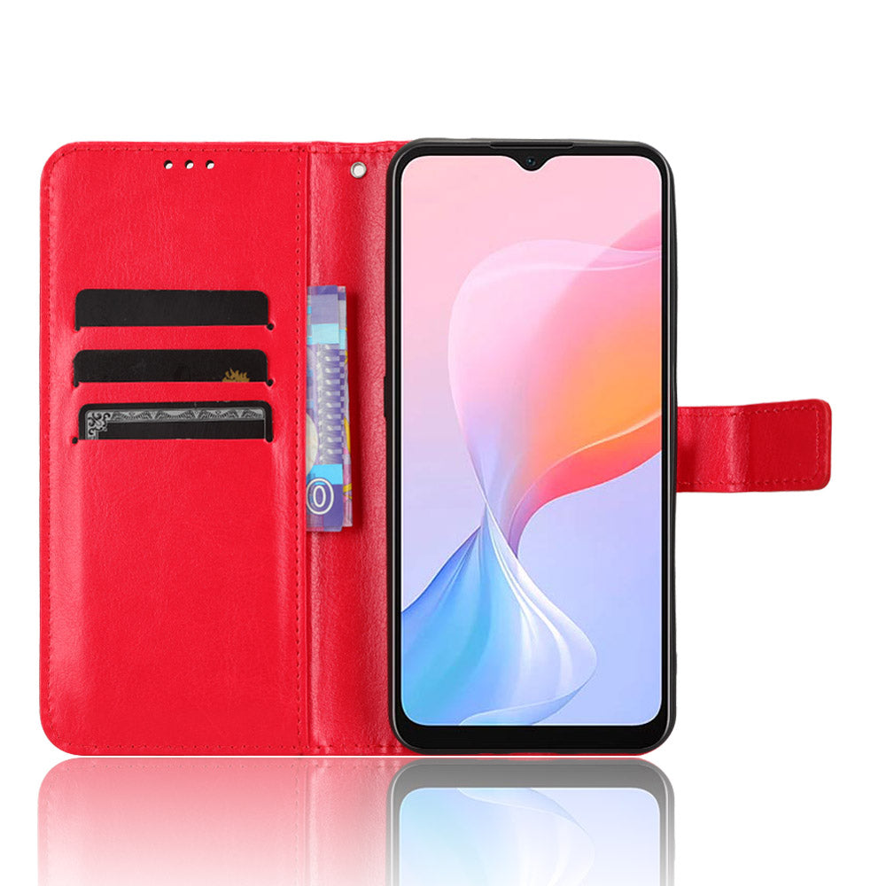 For Blackview A85 Crazy Horse Texture Wallet Phone Case PU Leather Phone Stand Cover