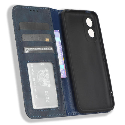 For Itel A18 Wallet Phone Case Retro PU Leather TPU Phone Cover with Stand