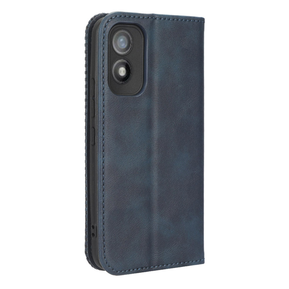 For Itel A18 Wallet Phone Case Retro PU Leather TPU Phone Cover with Stand