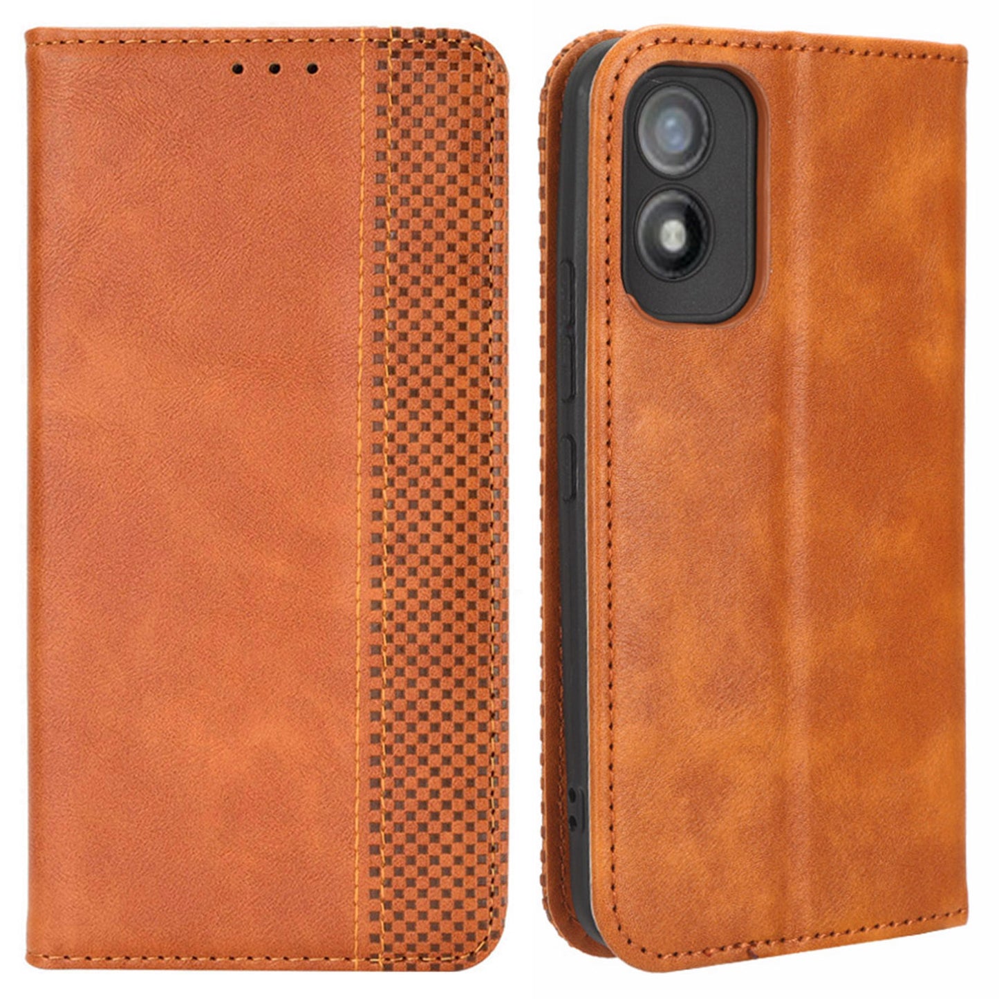 For Itel A18 Wallet Phone Case Retro PU Leather TPU Phone Cover with Stand
